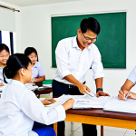 교사 오프라인 워크숍 운영법 - A group of fully clothed Thai teachers participating in a hands-on workshop, learning about creating...