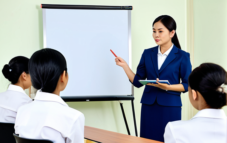 교사 오프라인 워크숍 운영법 - A group of fully clothed Thai teachers participating in a hands-on workshop, learning about creating...